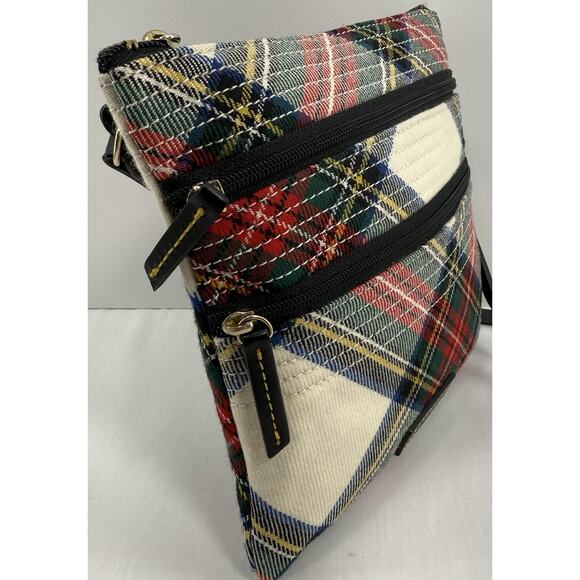 Dooney & Bourke Plaid Crossbody Bag - Red, Green, Blue, White - Picture 3 of 10